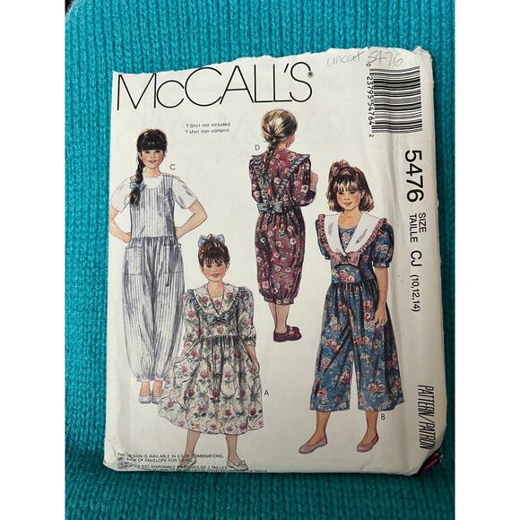 MacCalls 5477 pattern girls Jumpsuit dress oversized sailor collar size 10 12 14 - Picture 1 of 6